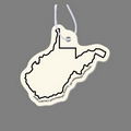 Paper Air Freshener Tag W/ Tab - West Virginia (Outline)